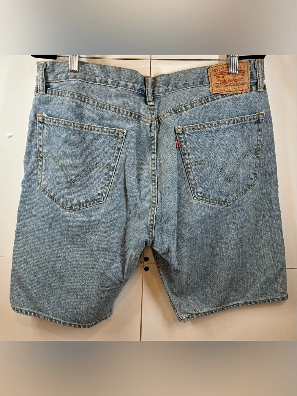 Levi's 505 Men's Straight Fit Denim Shorts Light Wash W38 Vintage Y2K